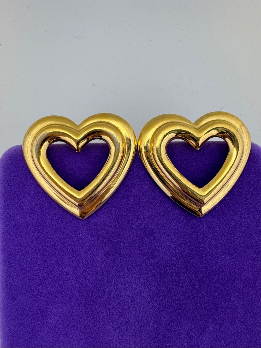 💛 Vintage Gold Tone Heart Openwork Statement Earrings | Big, Bold & Beautiful